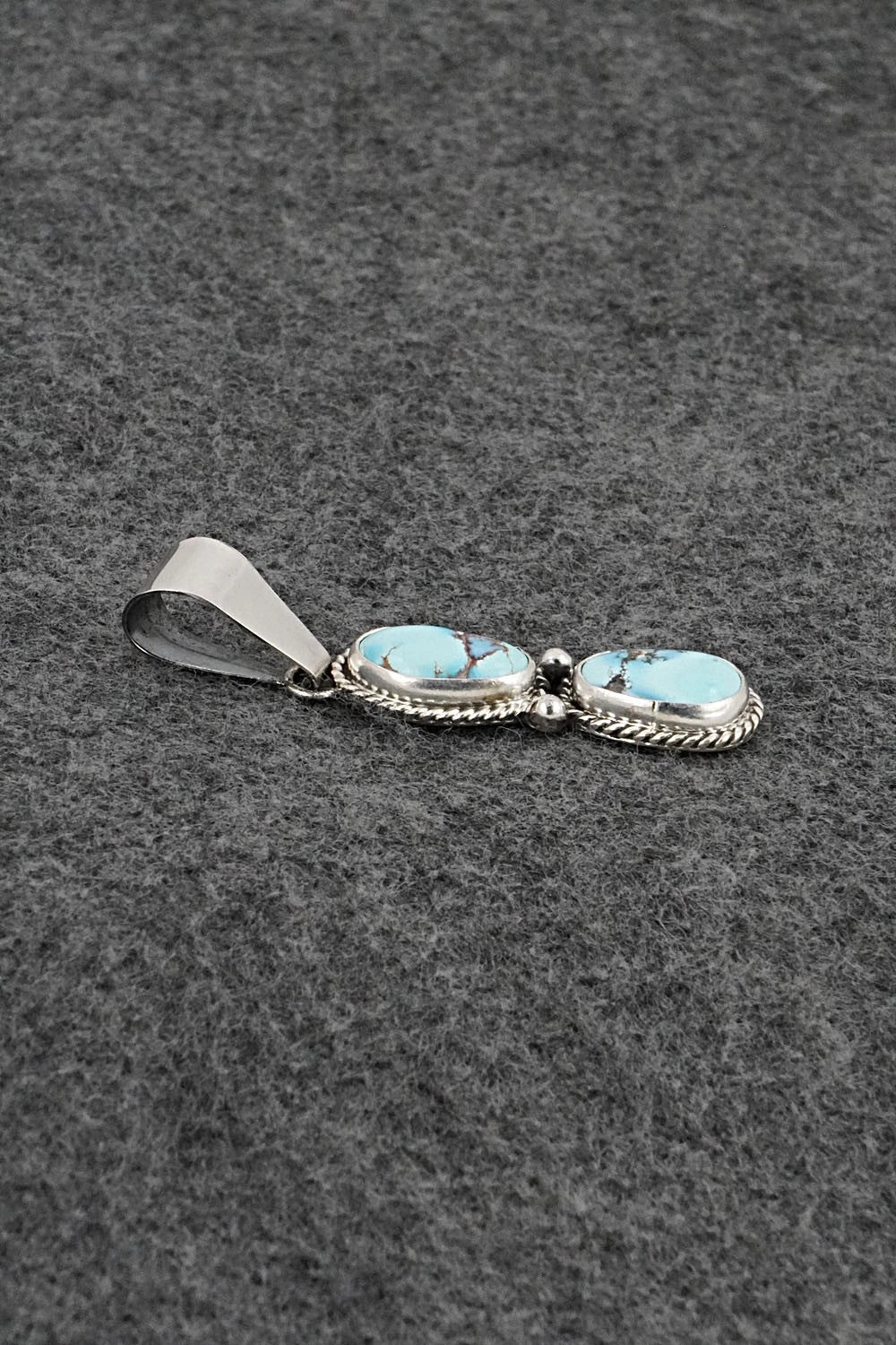 Turquoise & Sterling Silver Pendant - Eugene Gruber