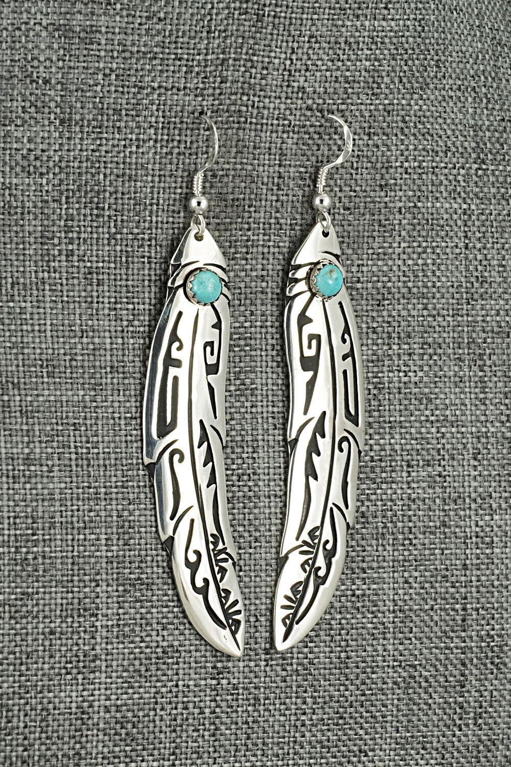 Turquoise & Sterling Silver Earrings - Rosita Singer