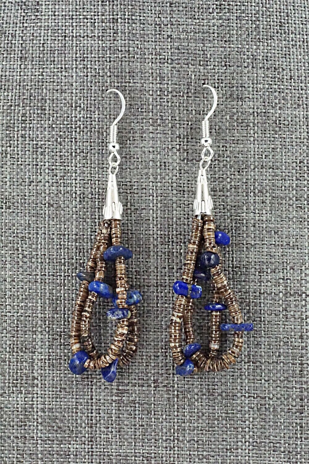 Lapis, Shell & Sterling Silver Earrings - Ramona Bird