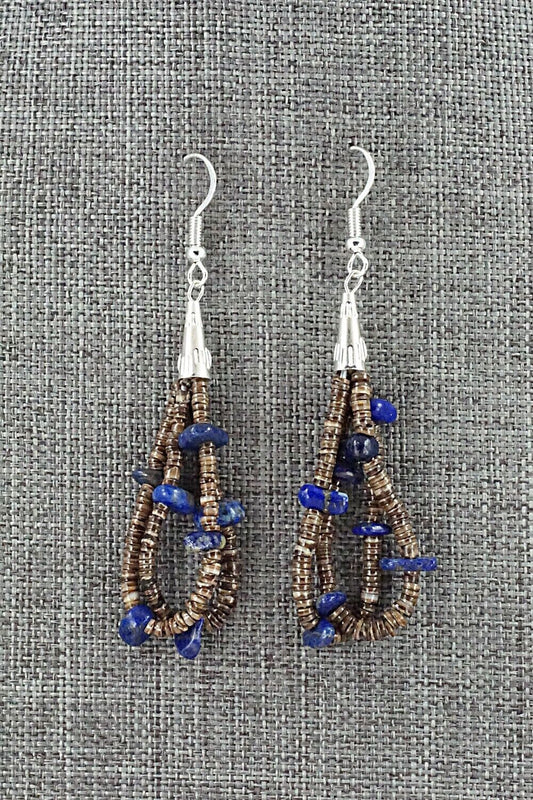 Lapis, Shell & Sterling Silver Earrings - Ramona Bird