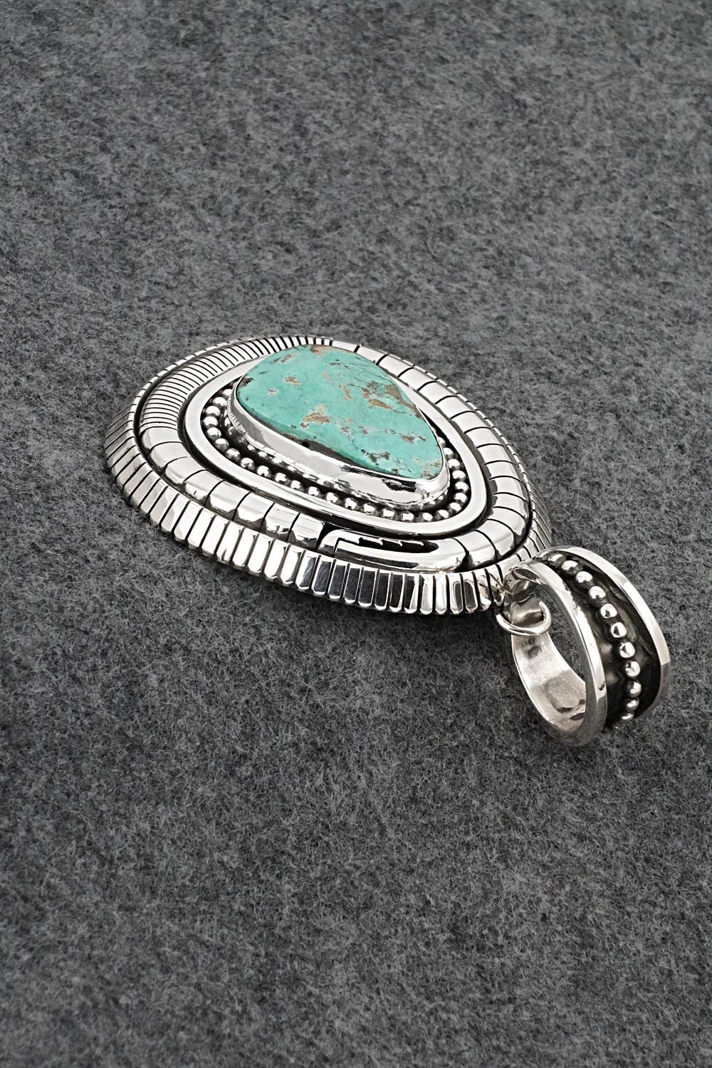 Turquoise and Sterling Silver Pendant - Jonathan Nez