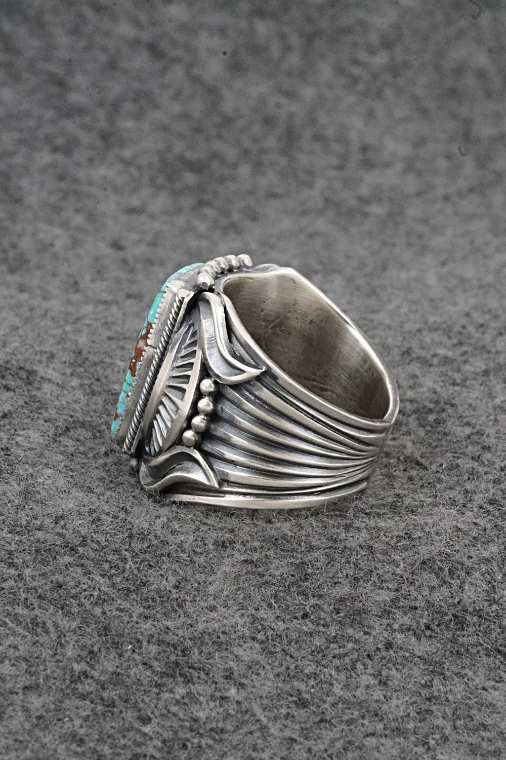 Turquoise & Sterling Silver Ring - Delbert Gordon - Size 11.5