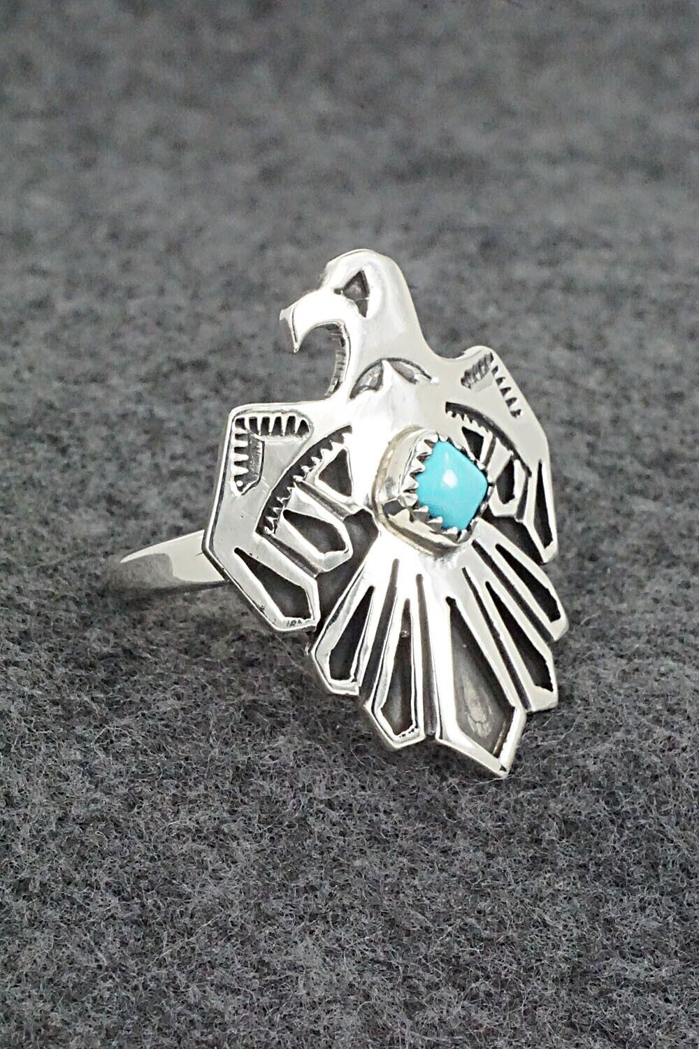 Turquoise & Sterling Silver Ring - Genevieve Francisco - Size 10.5