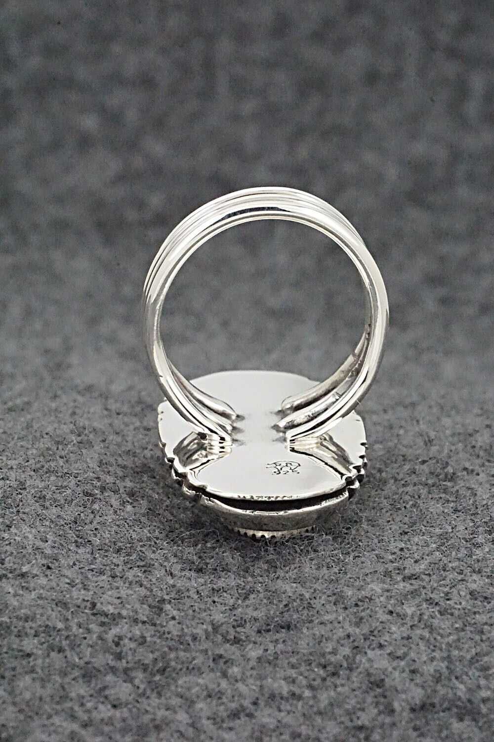 White Buffalo & Sterling Silver Ring - Myra Benally - Size 7.25