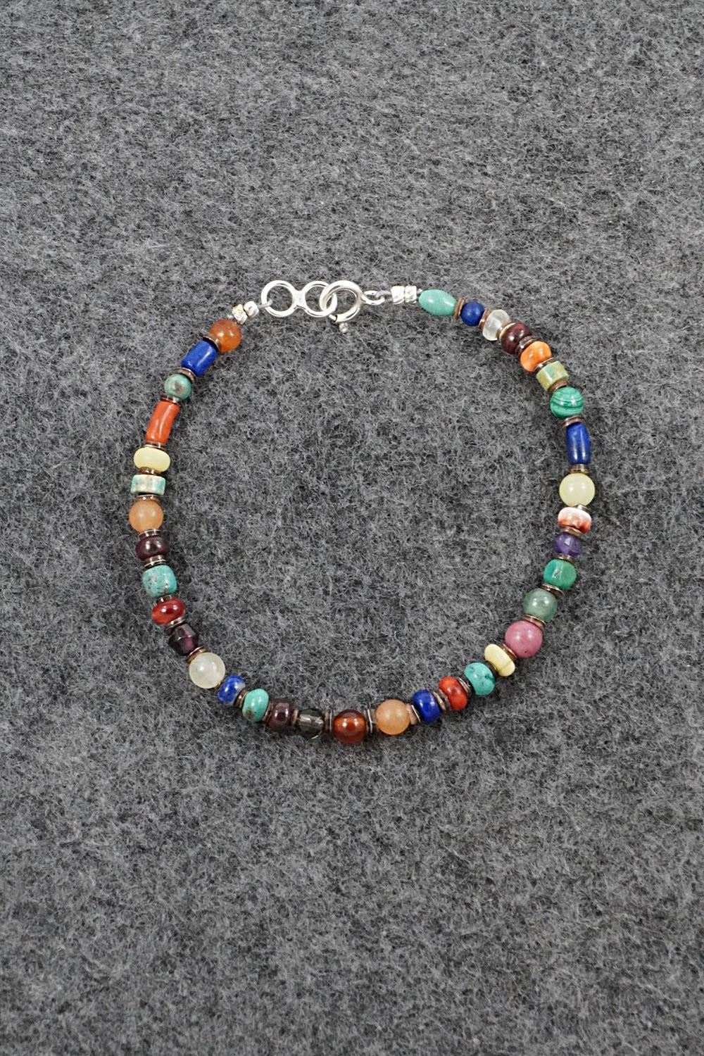Multi-Stone & Sterling Silver Bracelet - Helen Tsosie