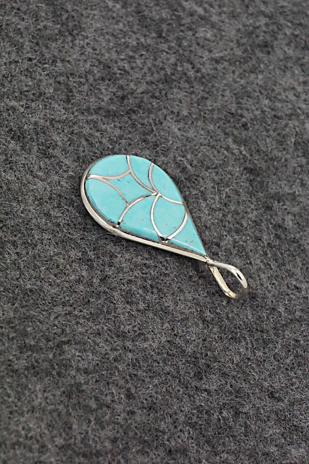 Turquoise & Sterling Silver Pendant - Delorna Lahi