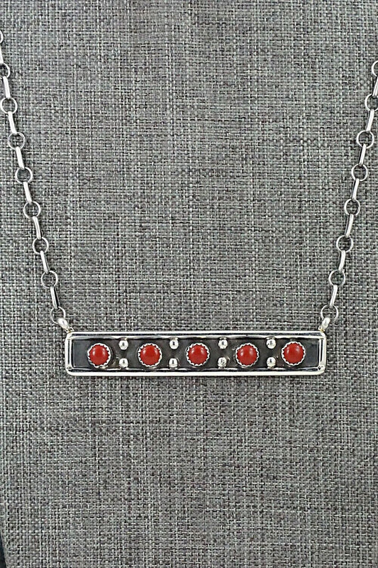 Coral & Sterling Silver Necklace - Paul Largo
