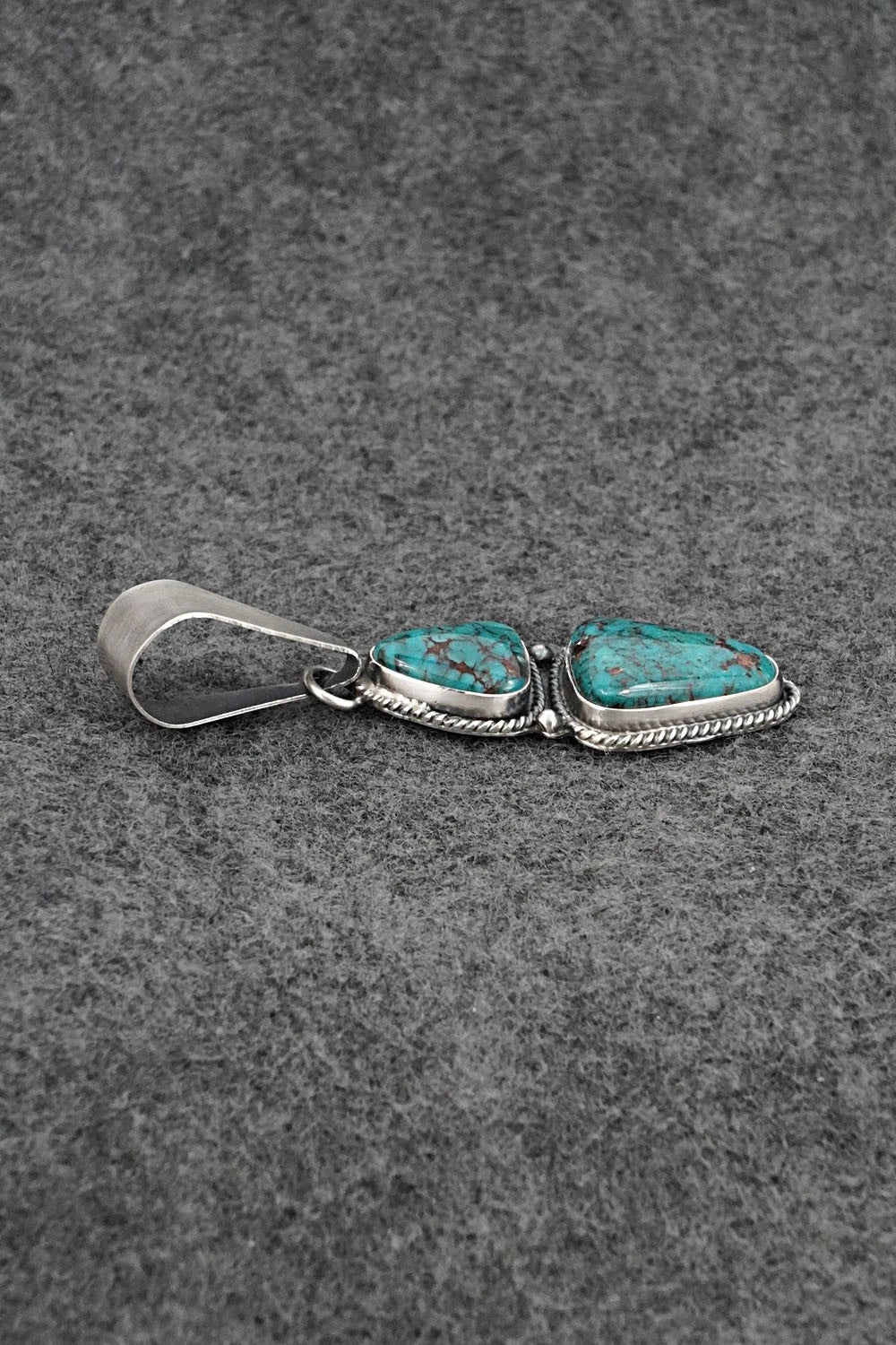 Turquoise & Sterling Silver Pendant - Eugene Gruber