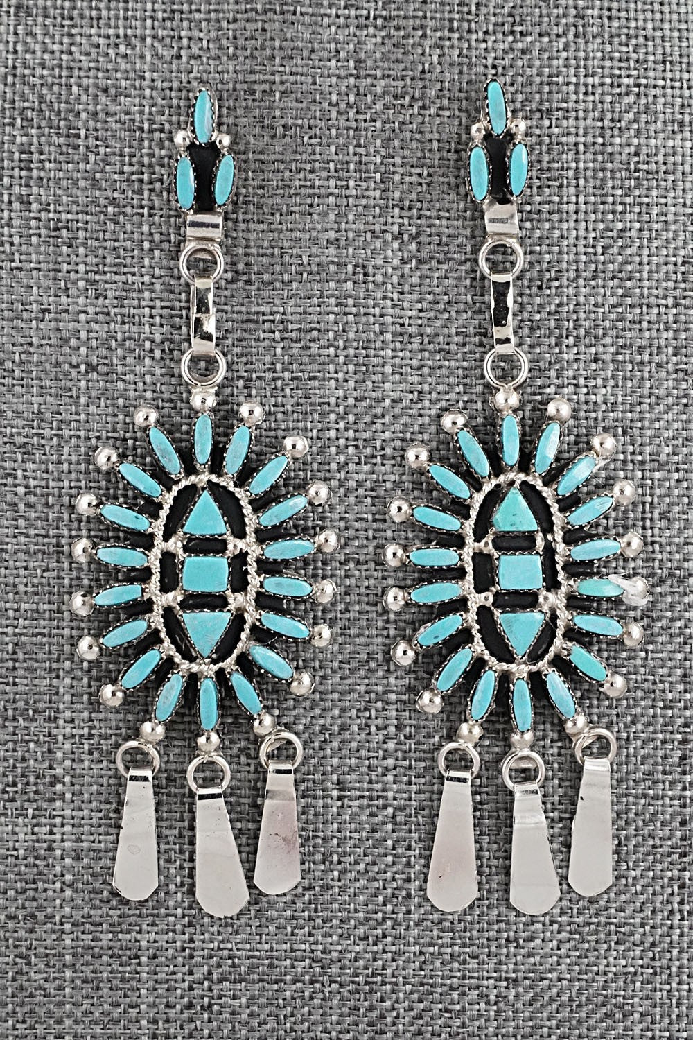 Turquoise & Sterling Silver Earrings - Evonne Hustito