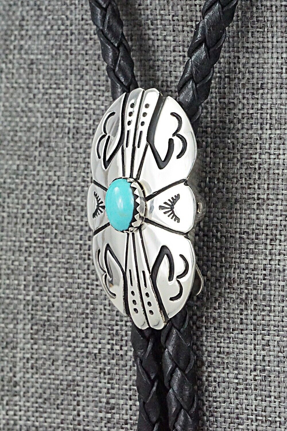 Turquoise & Sterling Silver Bolo Tie - Rosita Singer