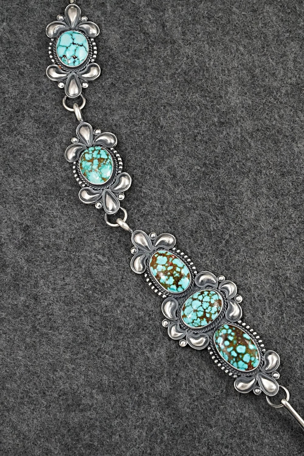 Turquoise & Sterling Silver Necklace and Earrings Set - Derrick Gordon