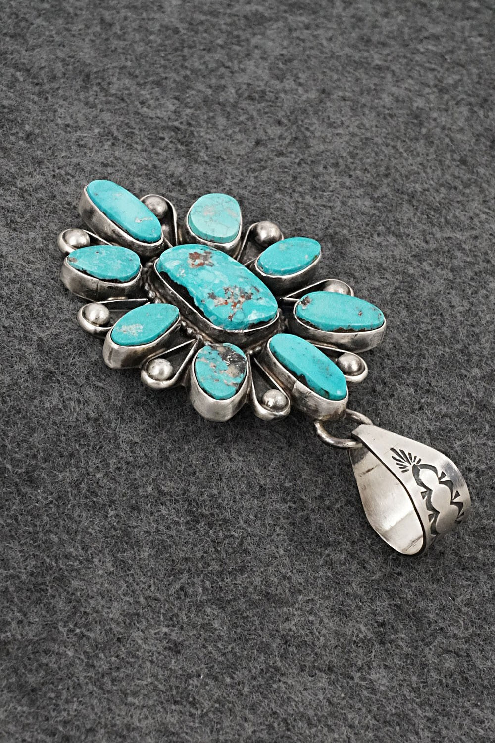 Turquoise & Sterling Silver Pendant - Travis Jim