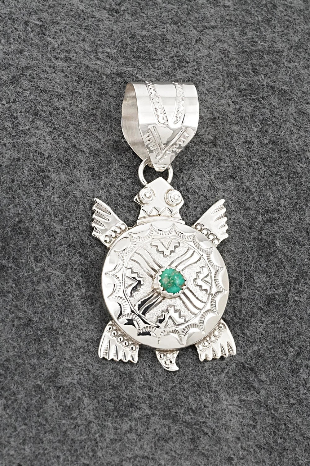 Turquoise & Sterling Silver Pendant - Alonzo Mariano
