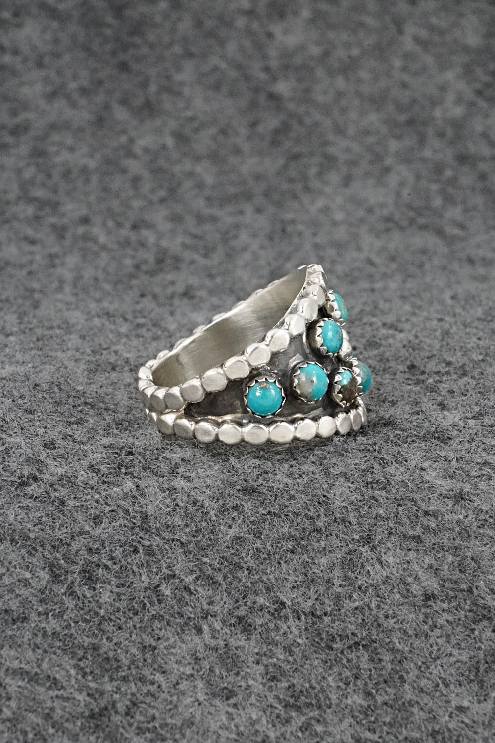 Turquoise & Sterling Silver Ring - Harry B. Yazzie - Size 9
