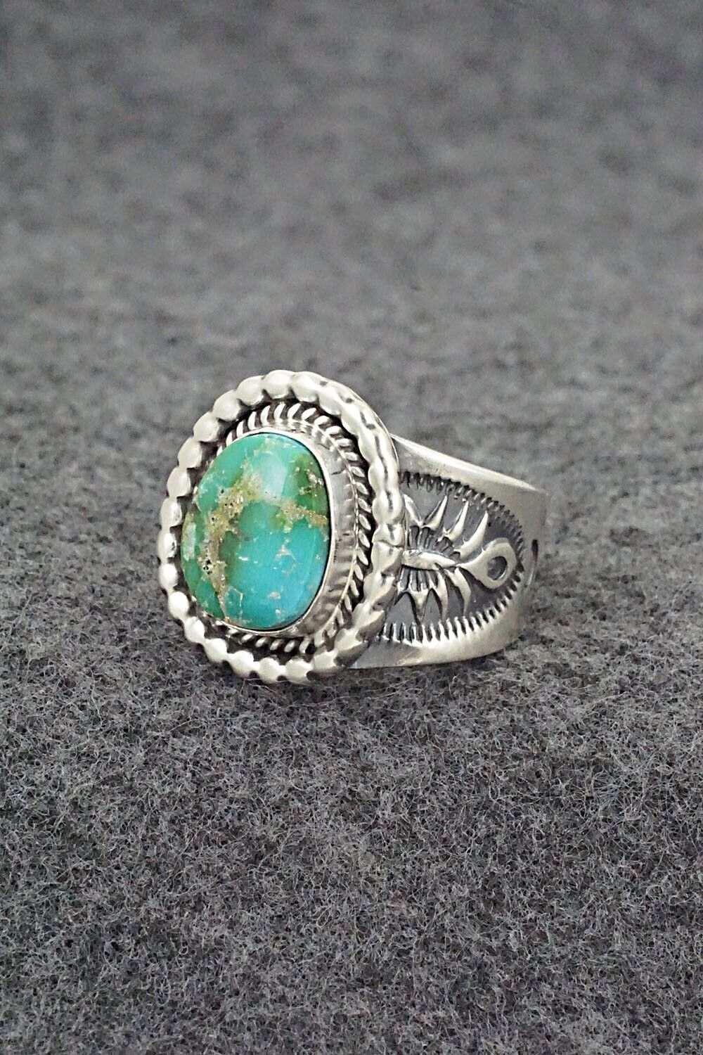 Turquoise & Sterling Silver Ring - Samuel Yellowhair - Size 7.5