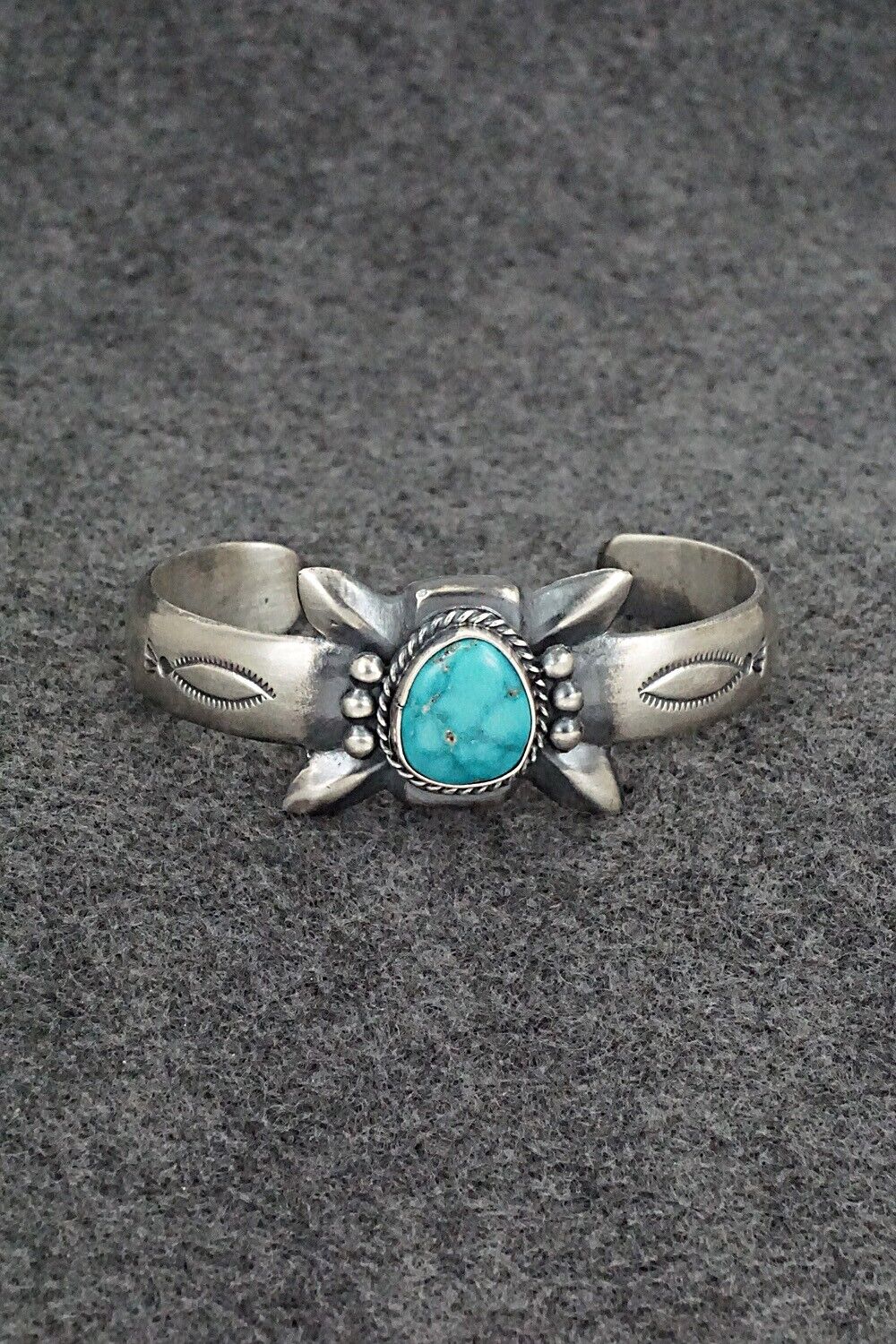 Turquoise & Sterling Silver Bracelet - Harrison Bitsue