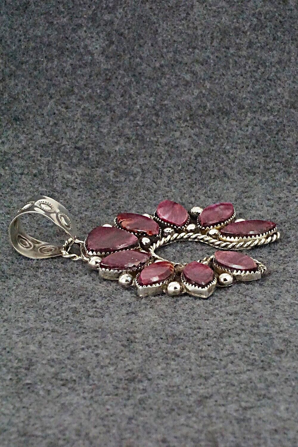 Spiny Oyster and Sterling Silver Pendant - Selina Warner