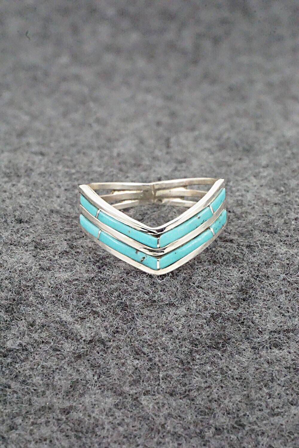 Turquoise & Sterling Silver Ring - Andrew Enrico - Size 9