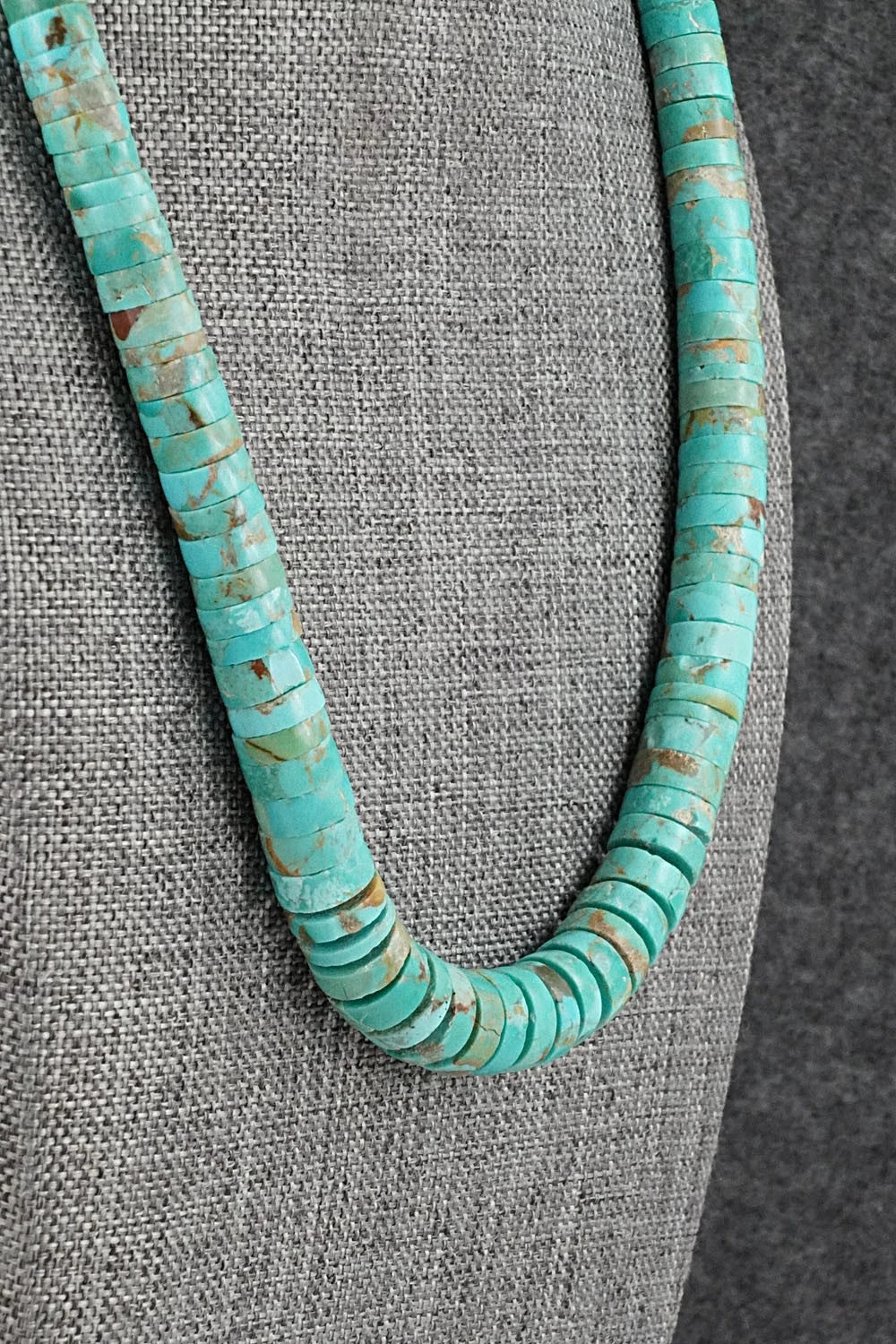 Turquoise & Sterling Silver Necklace 19"- Joe Garcia