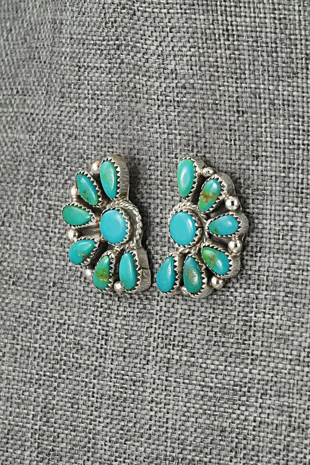 Turquoise & Sterling Silver Earrings - Justina Wilson