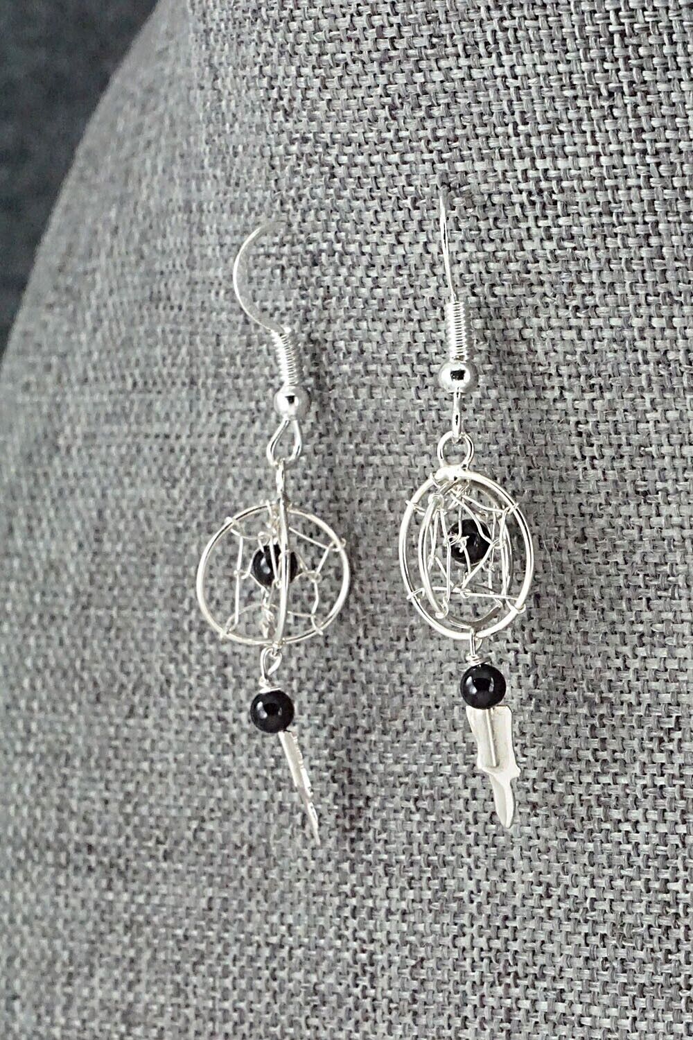 Onyx & Sterling Silver Earrings - Lena Platero