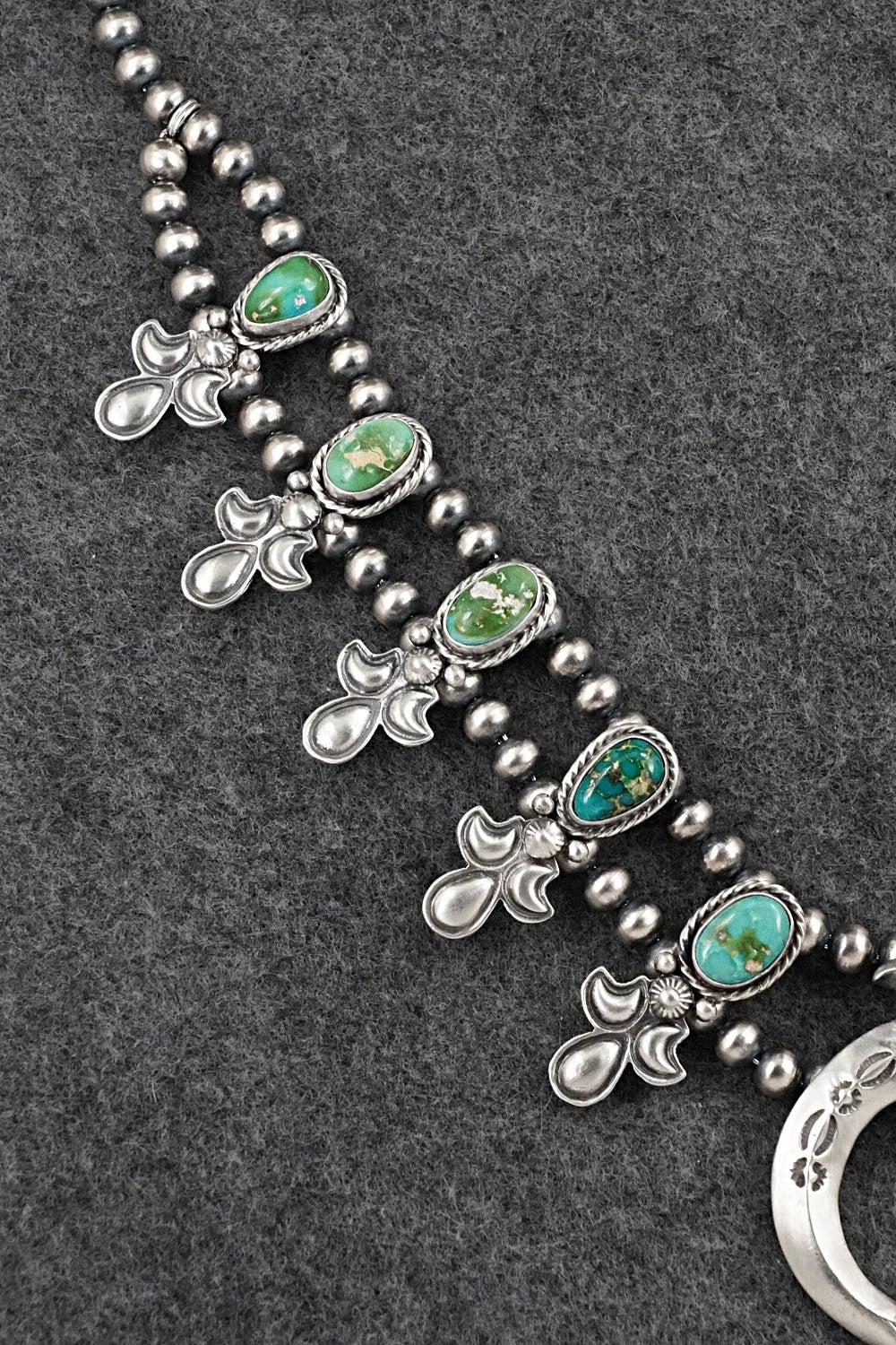 Turquoise & Sterling Silver Squash Blossom Set - Adrienne Gordon