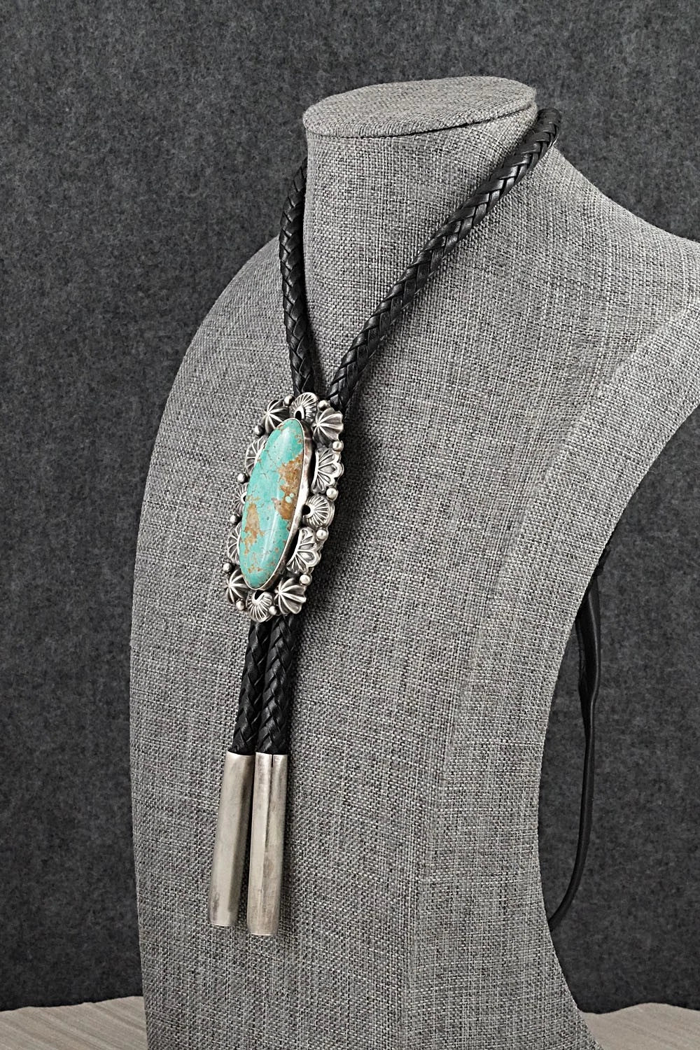 Turquoise & Sterling Silver Bolo Tie - Darrin Livingston