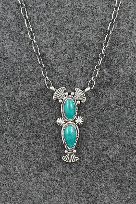 Turquoise & Sterling Silver Necklace - Verley Betone