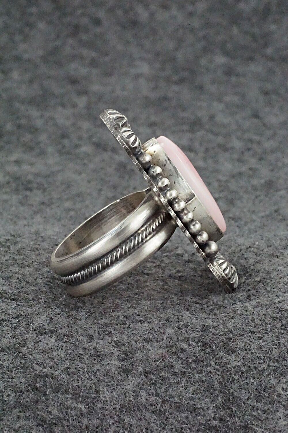 Pink Conch Shell & Sterling Silver Ring - Michael Calladitto - Size 9