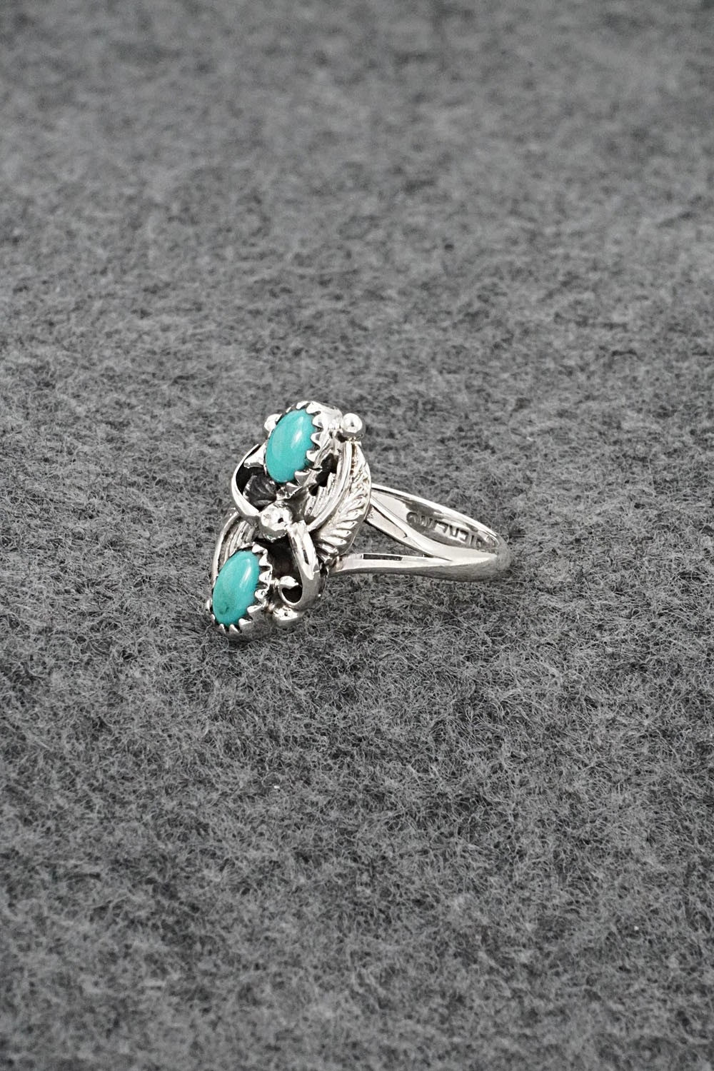 Turquoise and Sterling Silver Ring - Judy Largo - Size 5.75