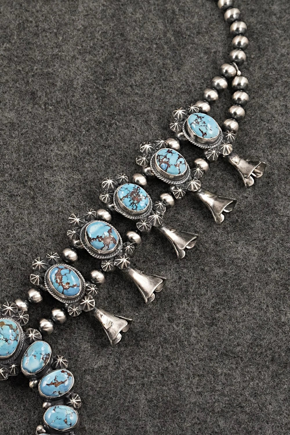 Turquoise & Sterling Silver Squash Blossom Set - Darrin Livingston