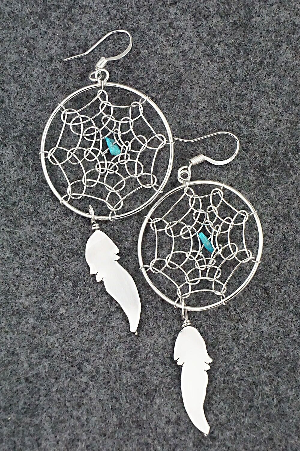 Turquoise & Sterling Silver Earrings - Lorenzo Arviso Jr.