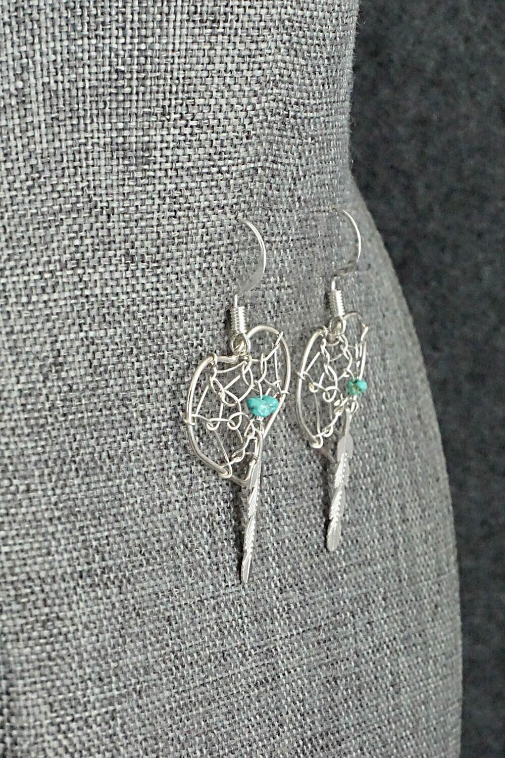 Turquoise & Sterling Silver Earrings - Helena Yazzie