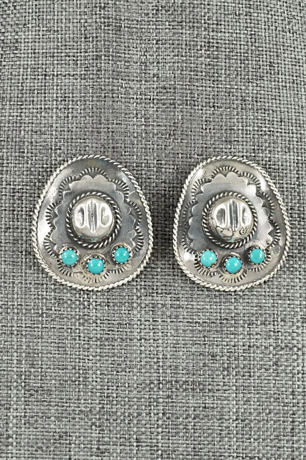 Turquoise & Sterling Silver Earrings - Bobby Platero