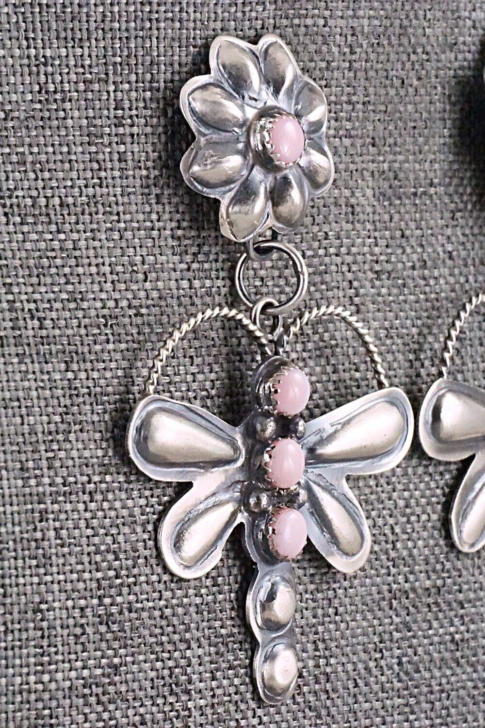 Pink Conch Shell & Sterling Silver Earrings - Gabrielle Yazzie