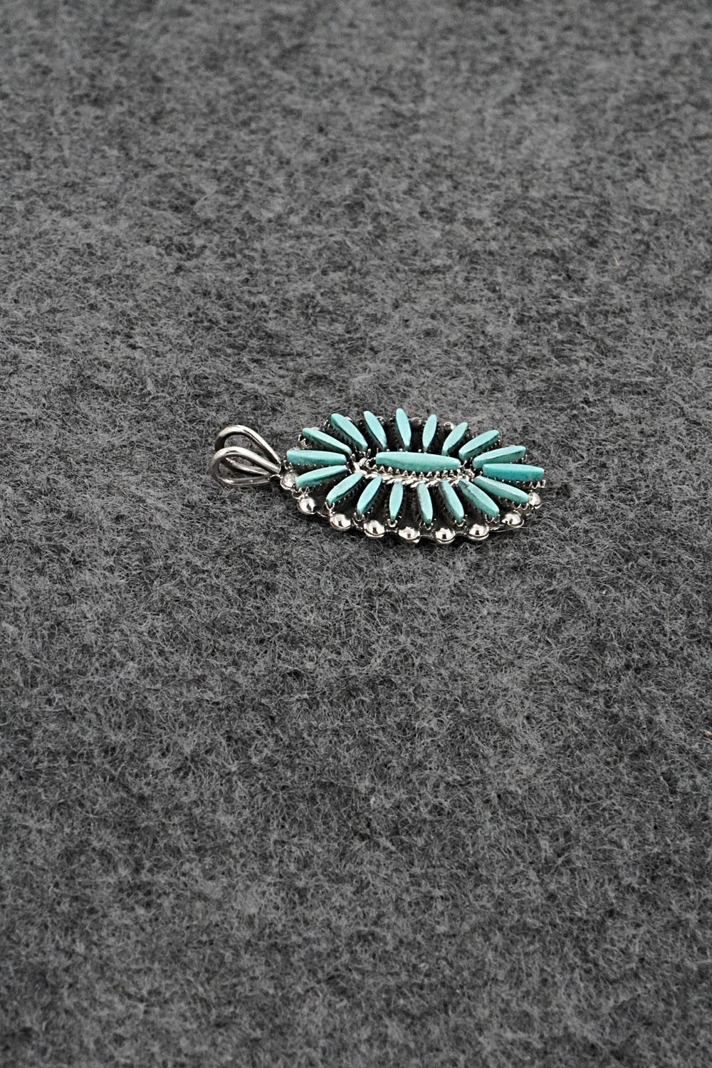 Turquoise & Sterling Silver Pendant - Fritzon Owaleon