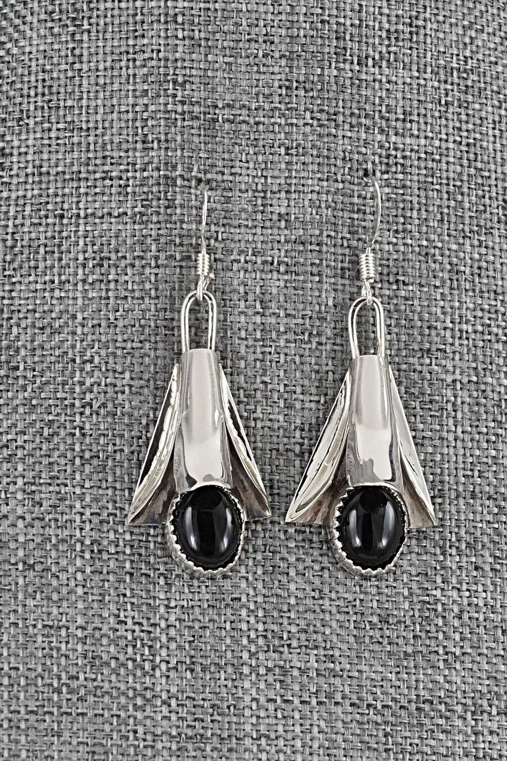 Onyx & Sterling Silver Squash Blossom Set - Louise Yazzie