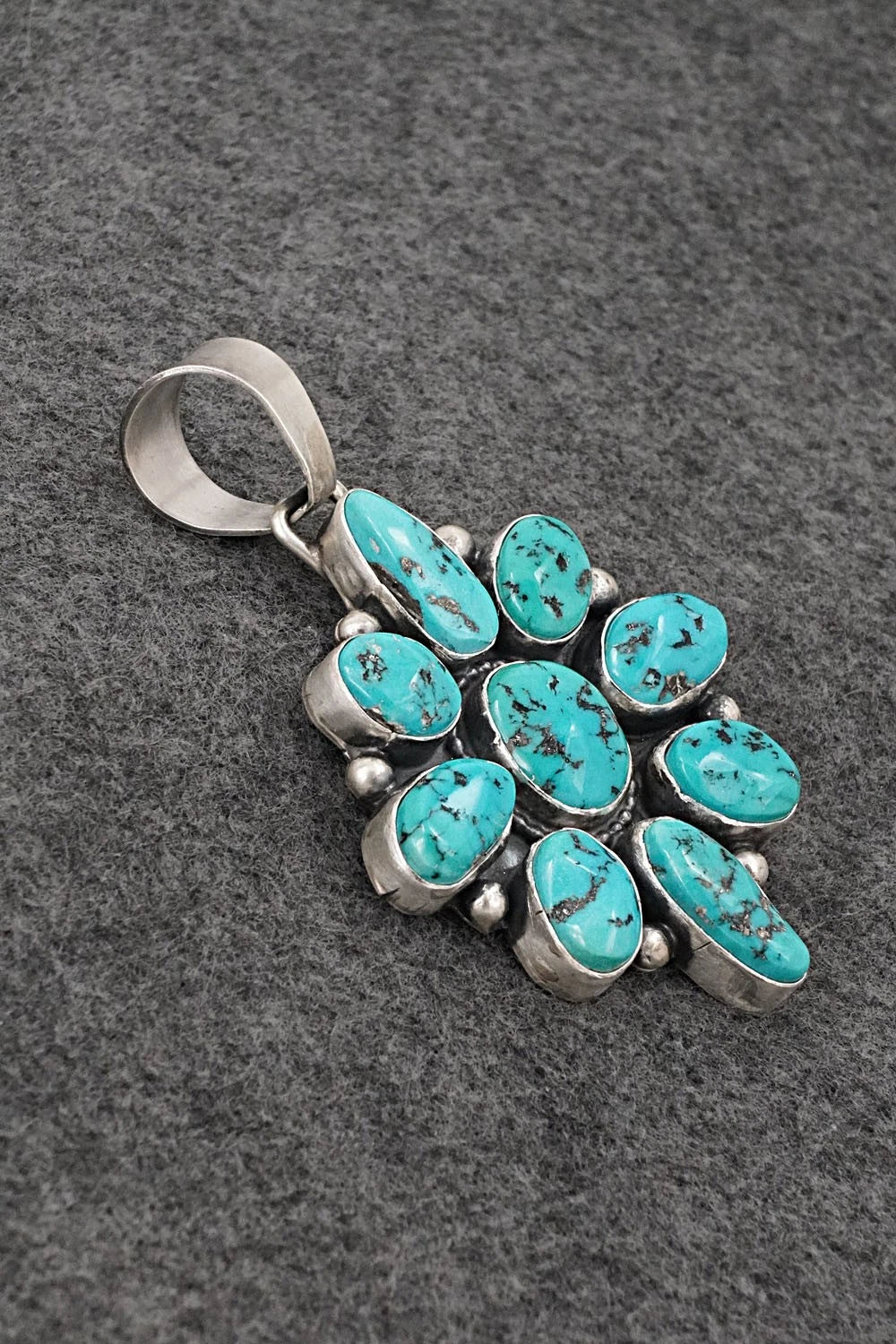 Turquoise & Sterling Silver Pendant - Bobby Johnson