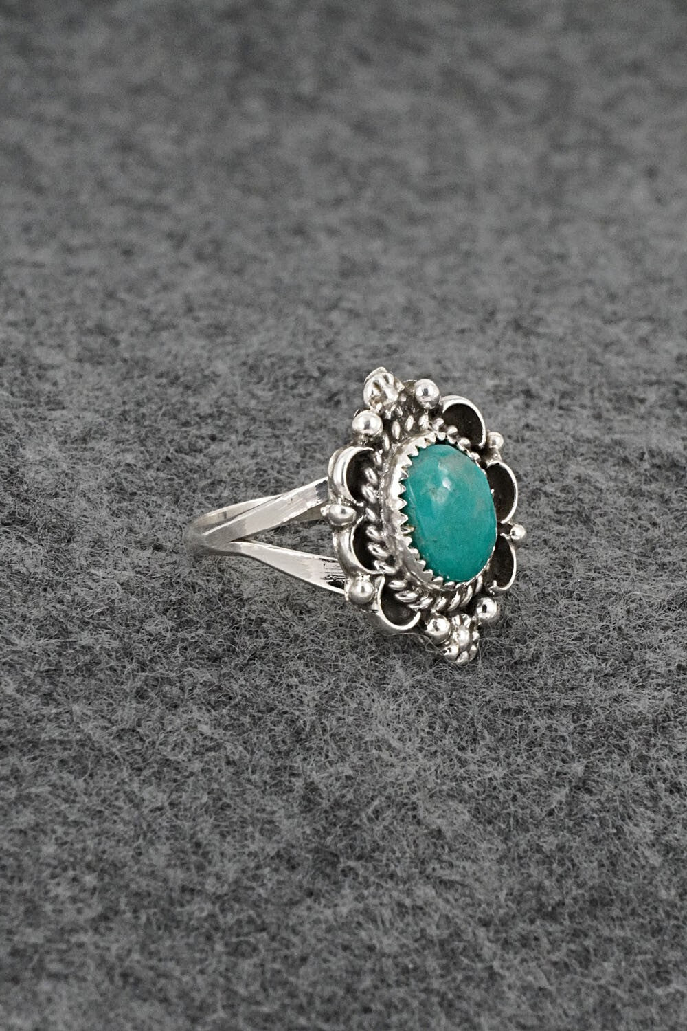 Turquoise & Sterling Silver Ring - Frieda Martinez - Size 7.5