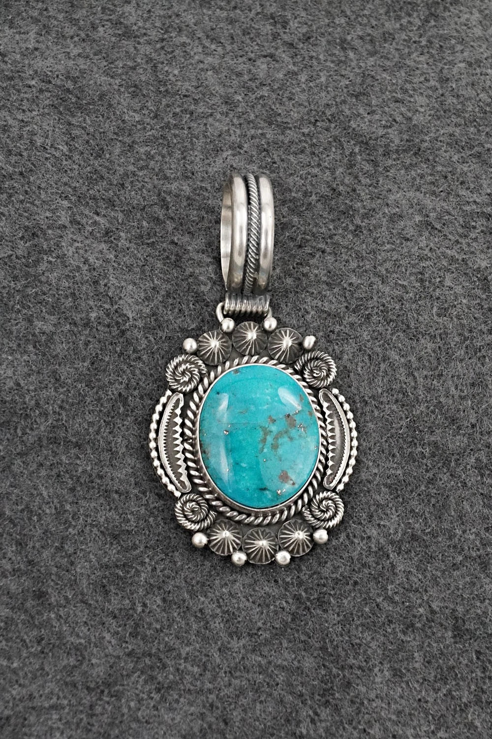 Turquoise & Sterling Silver Pendant - Michael Calladitto
