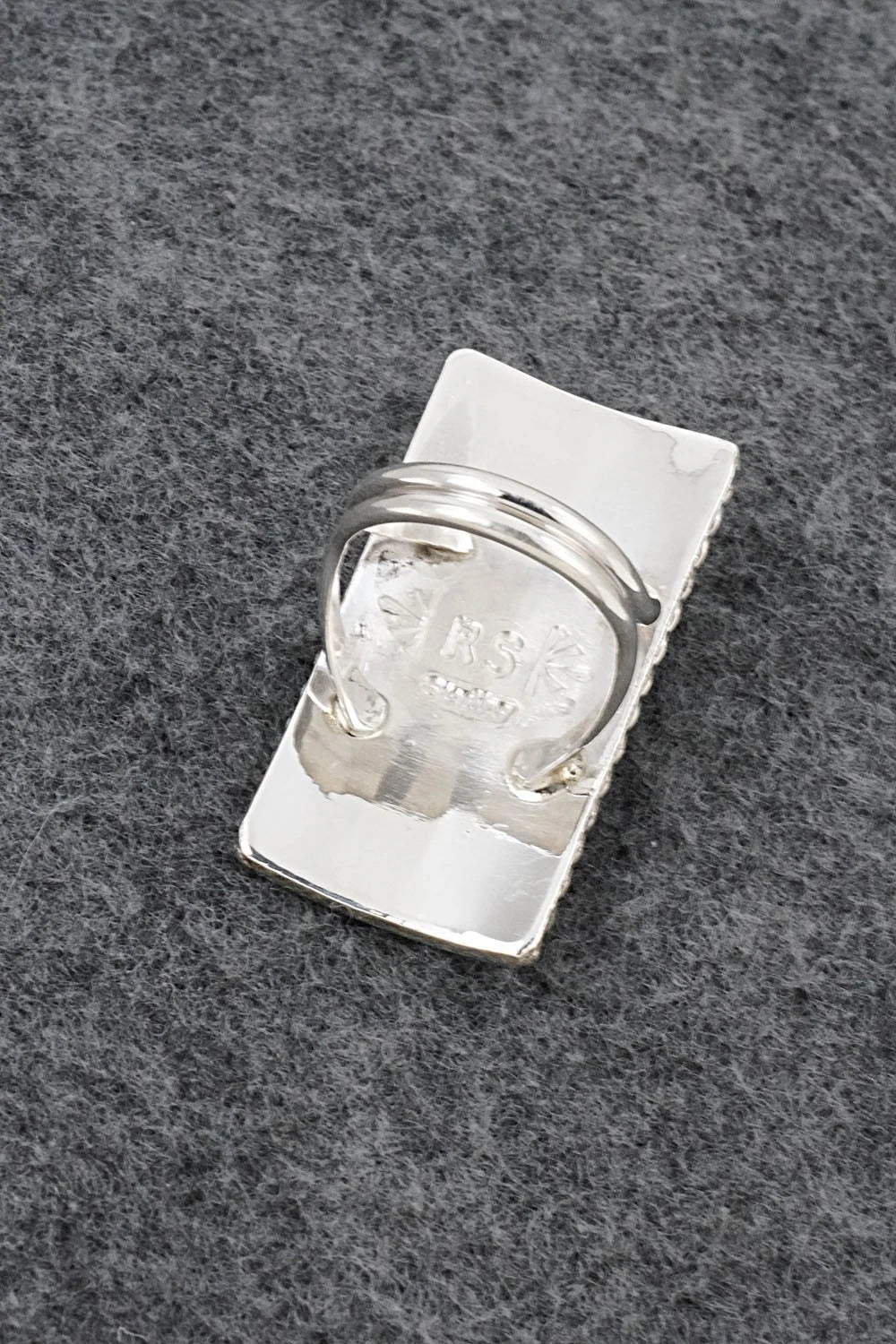 Coral & Sterling Silver Ring - Ronnie Spencer - Size 7