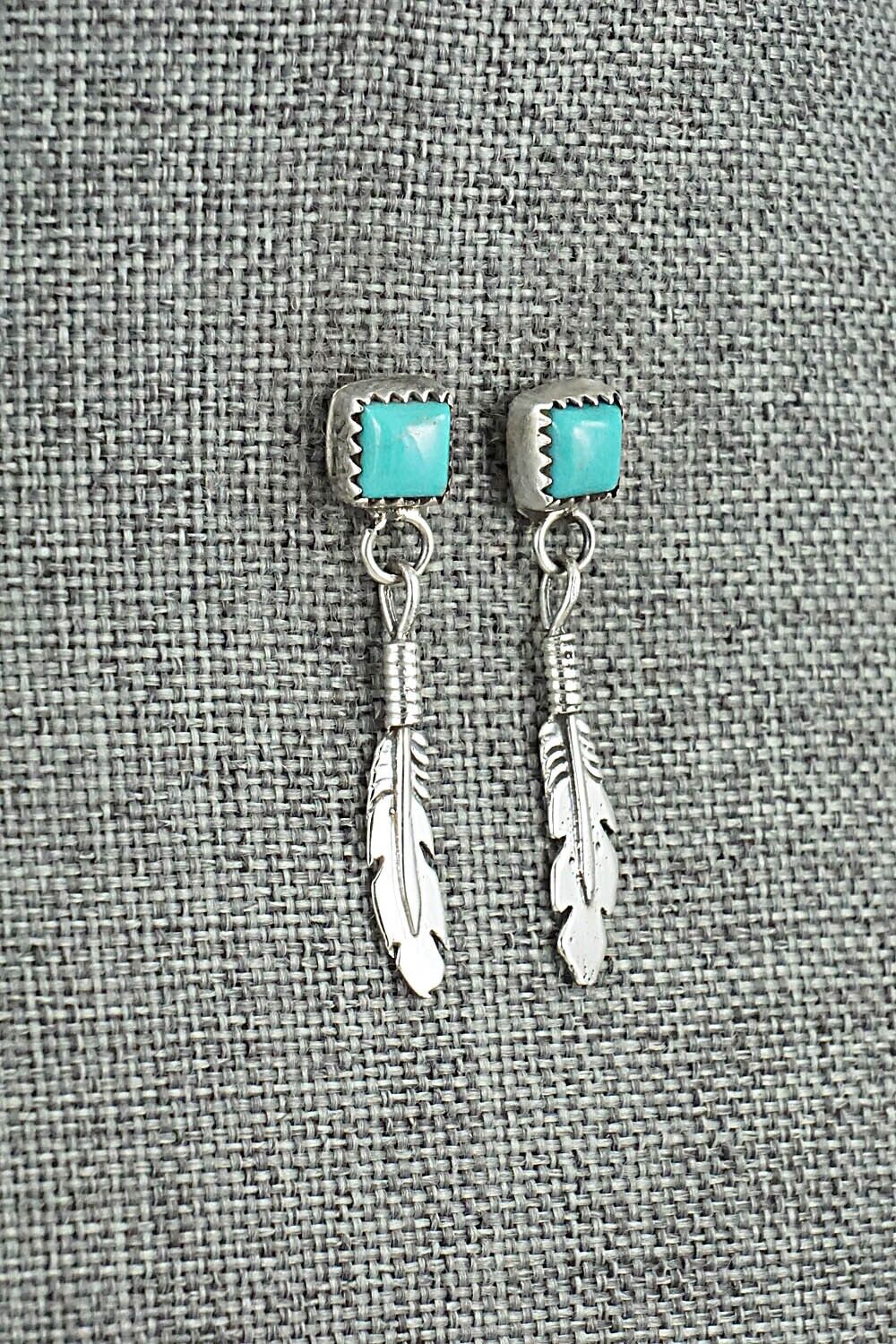 Turquoise & Sterling Silver Earrings - Jerold Joe