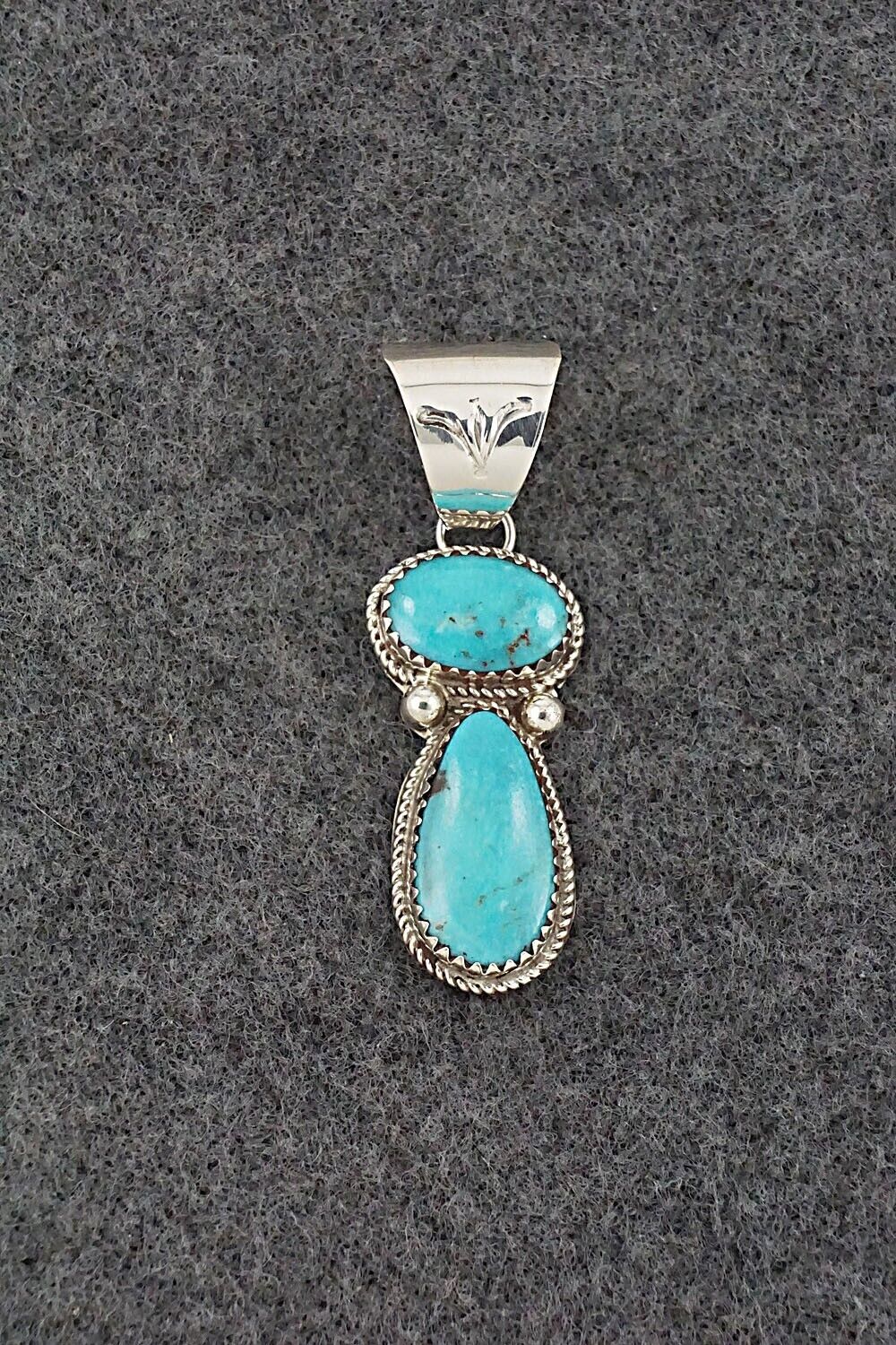 Turquoise & Sterling Silver Pendant - Ernest Hawthorne