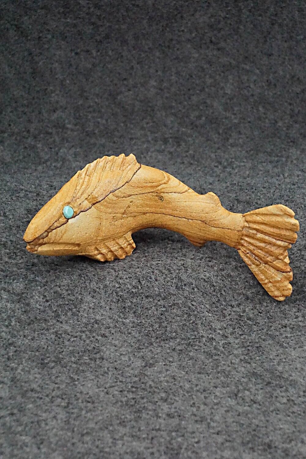 Trout Zuni Fetish Carving - Albert Eustace Sr.