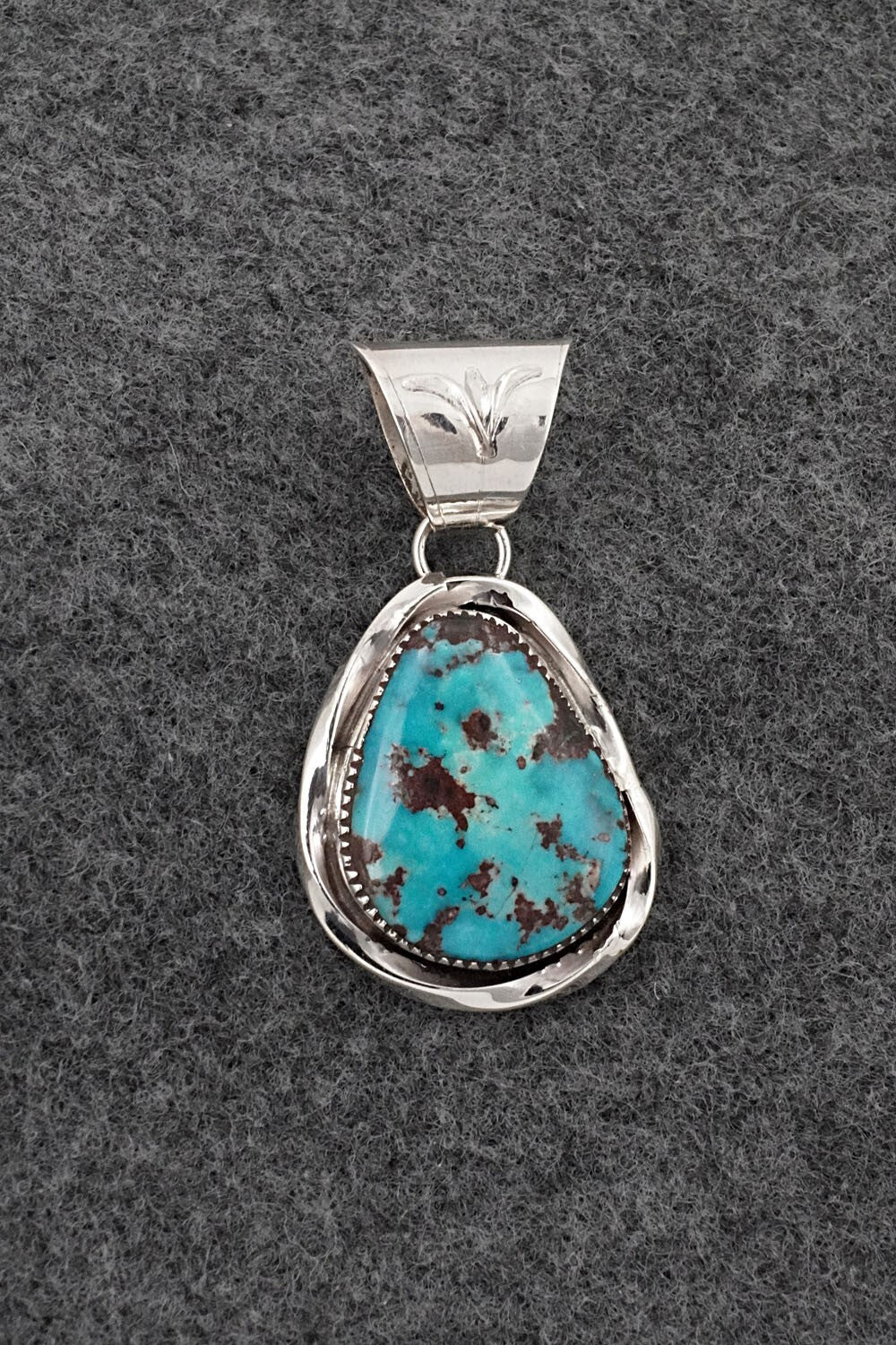 Turquoise & Sterling Silver Pendant - Ernest Hawthorne