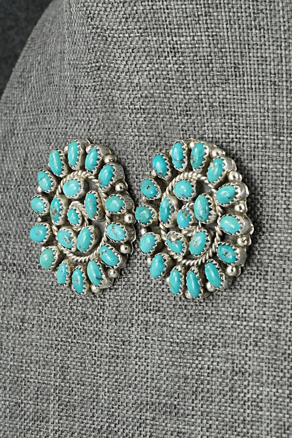 Turquoise & Sterling Silver Earrings - Eunice Wilson