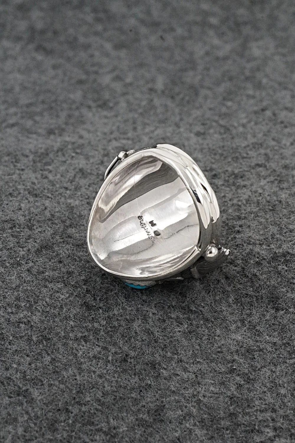 Turquoise & Sterling Silver Ring - Darrell Morgan - Size 10.75
