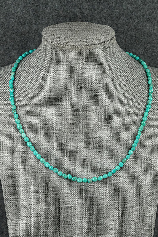 Turquoise & Sterling Silver Necklace 16" - Helen Tsosie