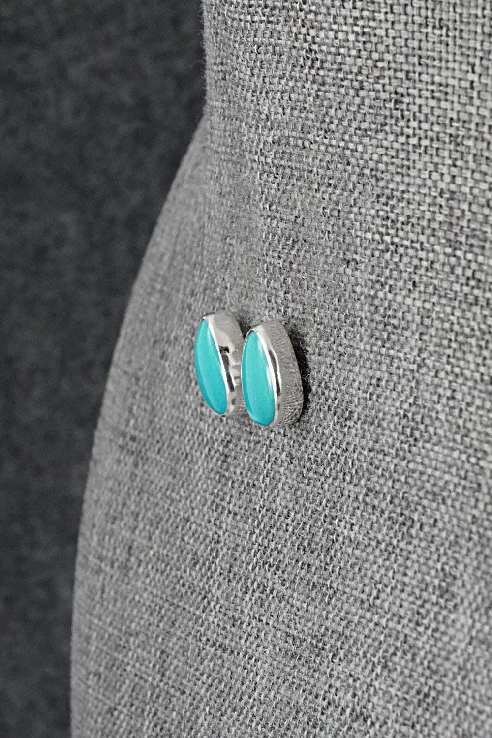 Turquoise & Sterling Silver Earrings - Eugene Gruber