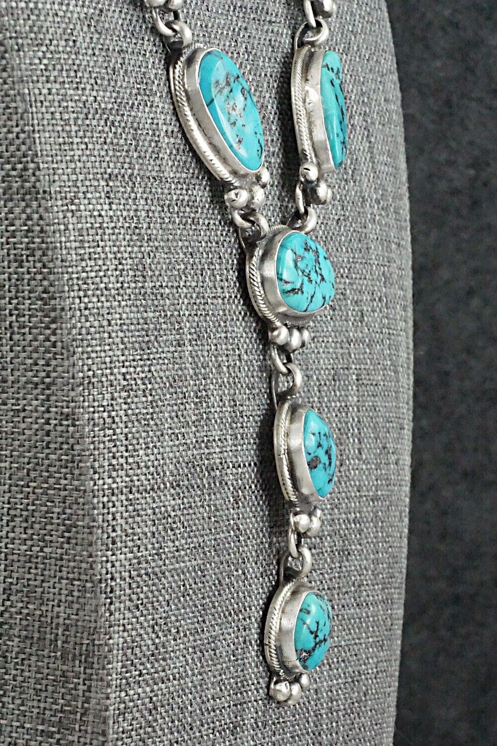 Turquoise & Sterling Silver Necklace Set - Bobby Johnson